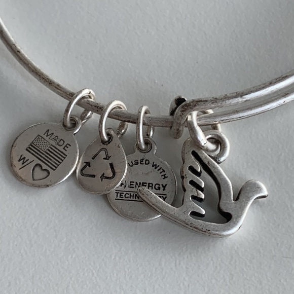 Alex and Ani Sacred Dove Charm Bangle - Picture 2 of 4